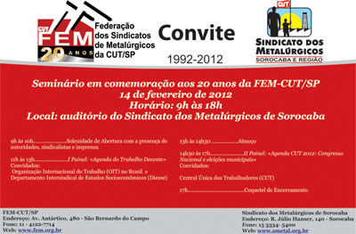 Toda a categoria metalúrgica da região está convidada para o evento